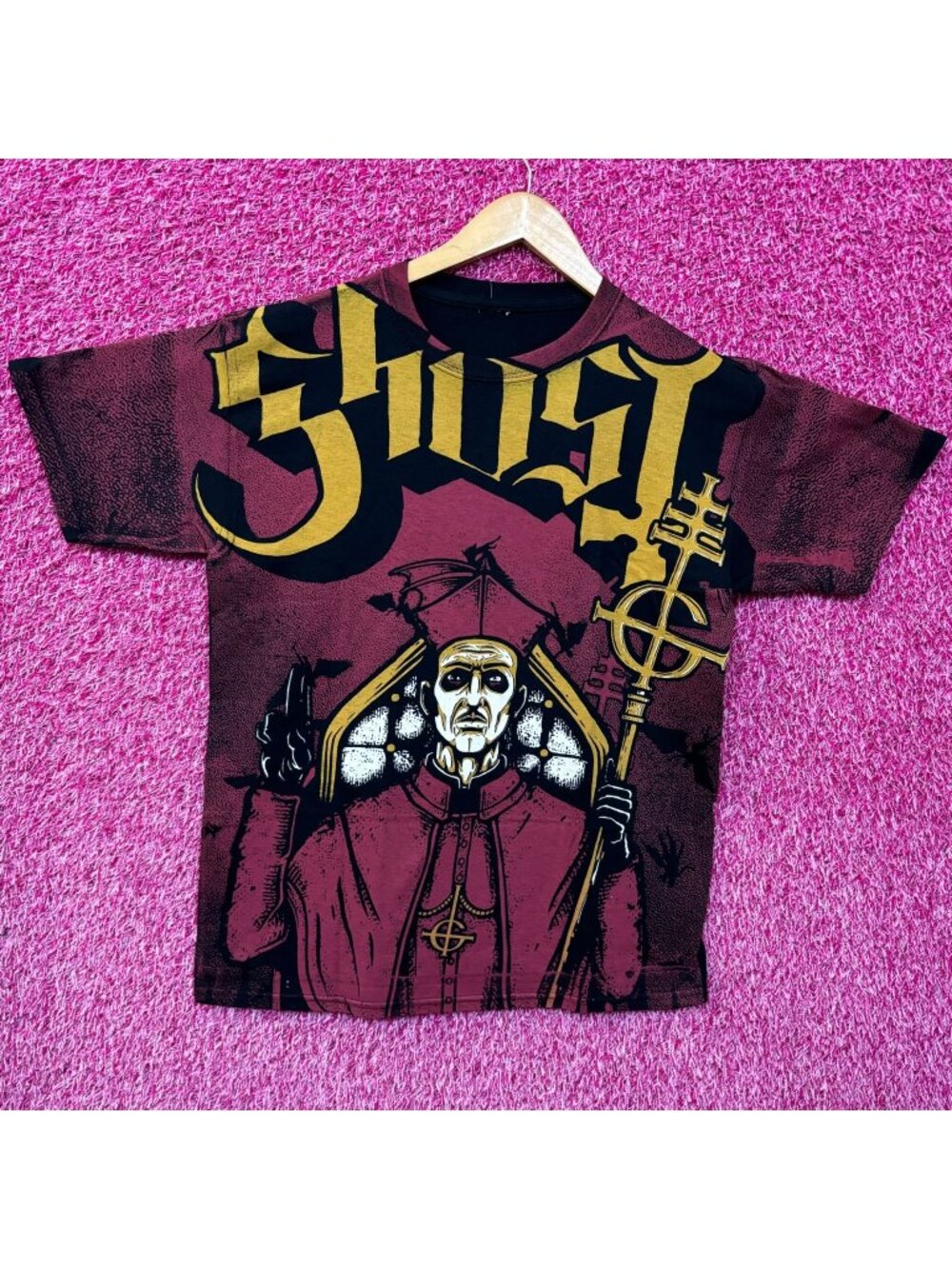 Ghost Papa Emeritus II Goth Metal All Front Tee XS